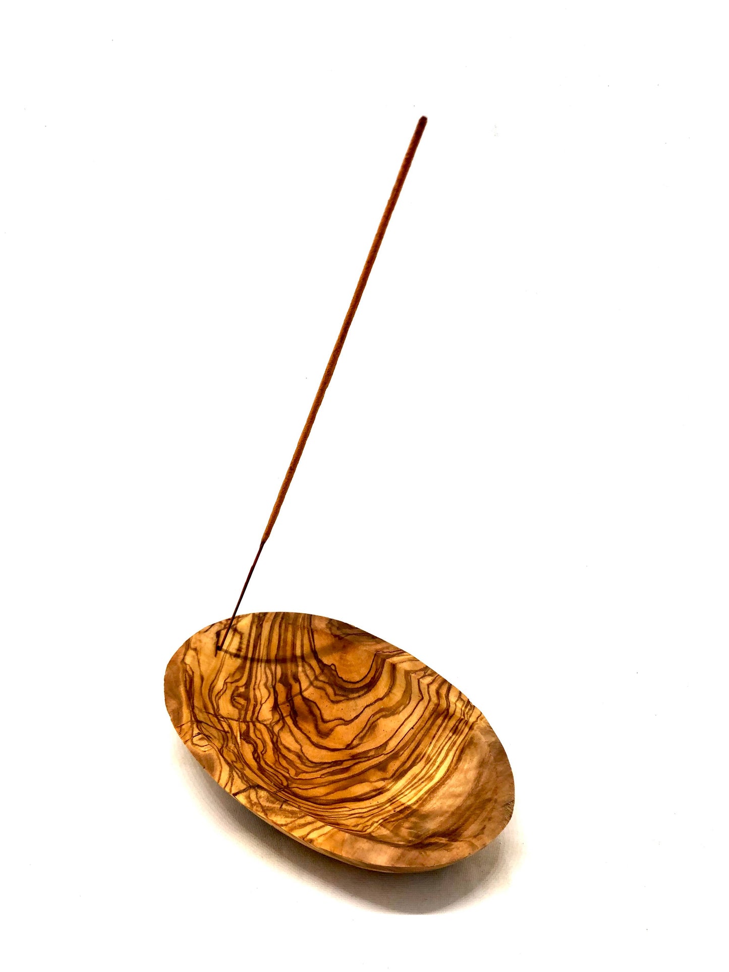 Oval incense holder 16 cm made of olive wood