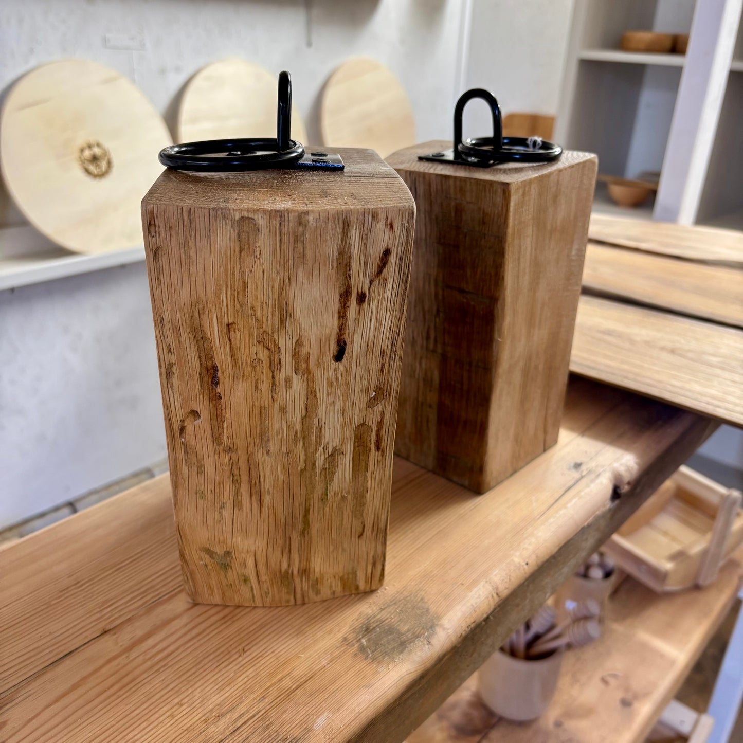 Salvaged Oak Doorstop