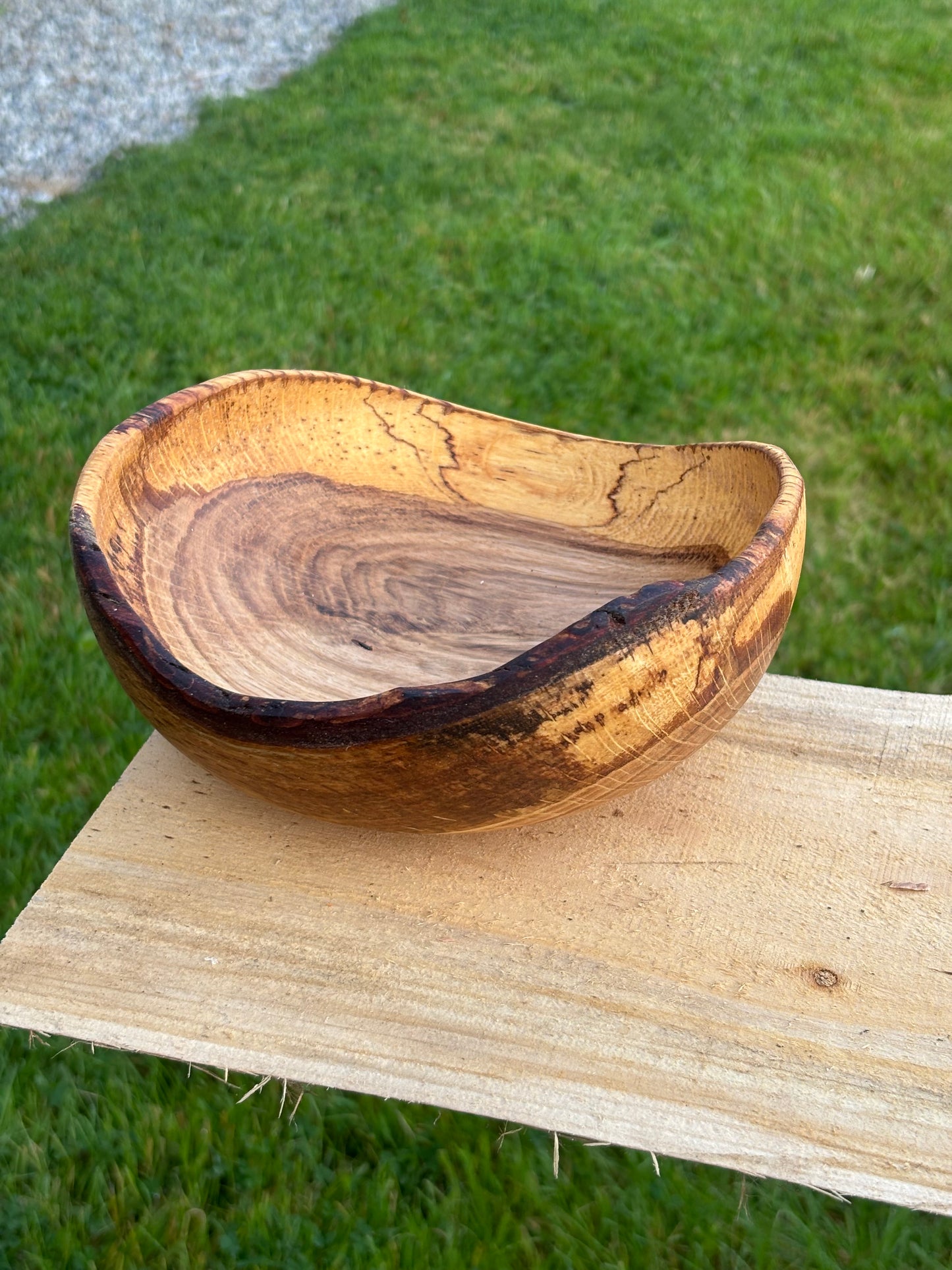 Oak live edge trinket bowl