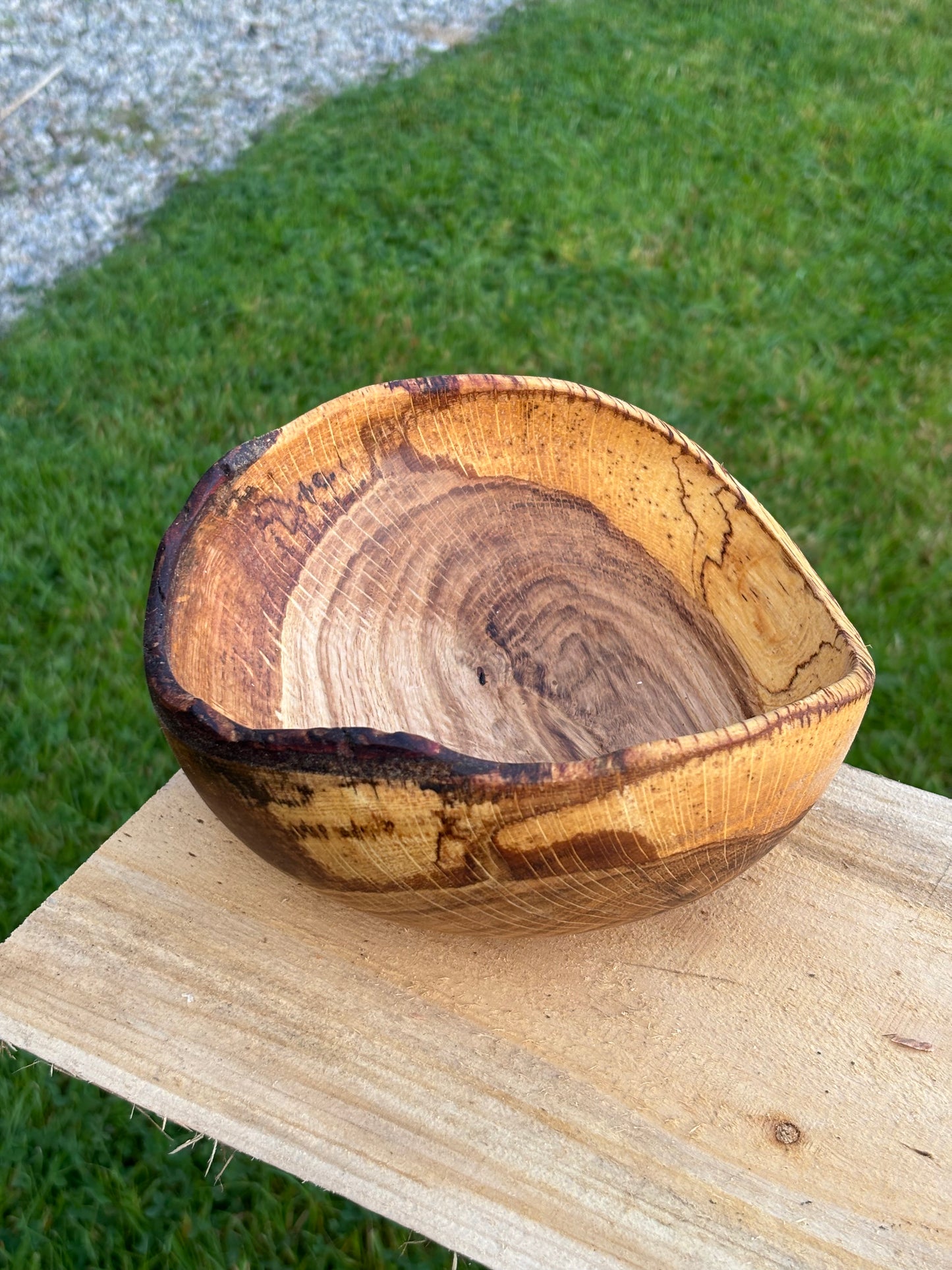 Oak live edge trinket bowl