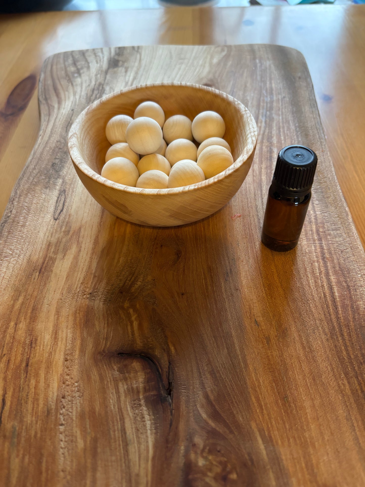 Vanilla Oil Infusion Set - Hand Turned Wood Bowl & Scented Oil Gift