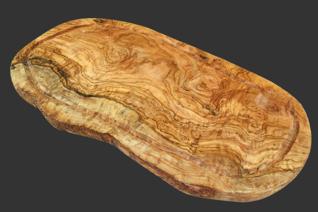 Chopping/Cutting board with juice groove approx. 45 — 49 cm olive wood