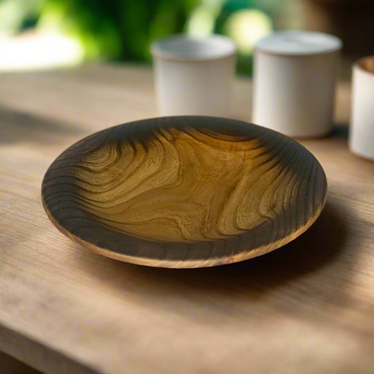 Charred Elm Shallow Bowl