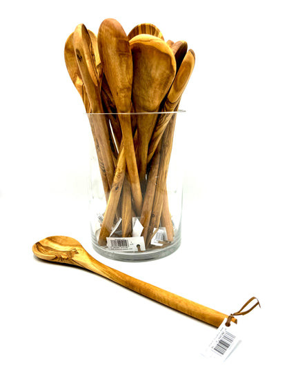 Round olive wood cooking spoon