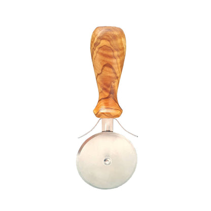 Pizza roller with olive wood handle