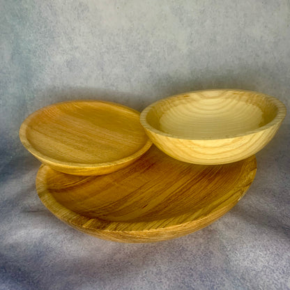 Tableware Set: Plate, Bowl, Side Plate Ash