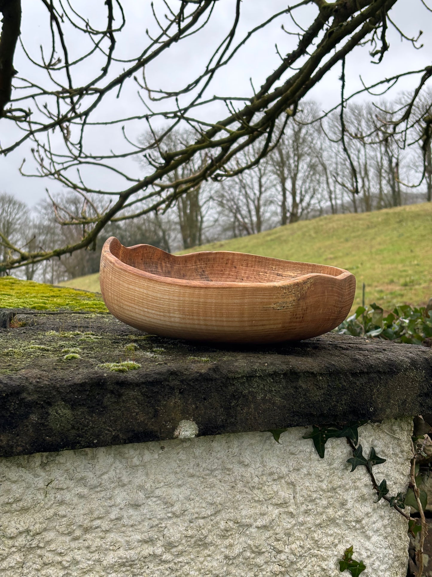Handmade Ash Wooden Fruit Bowl