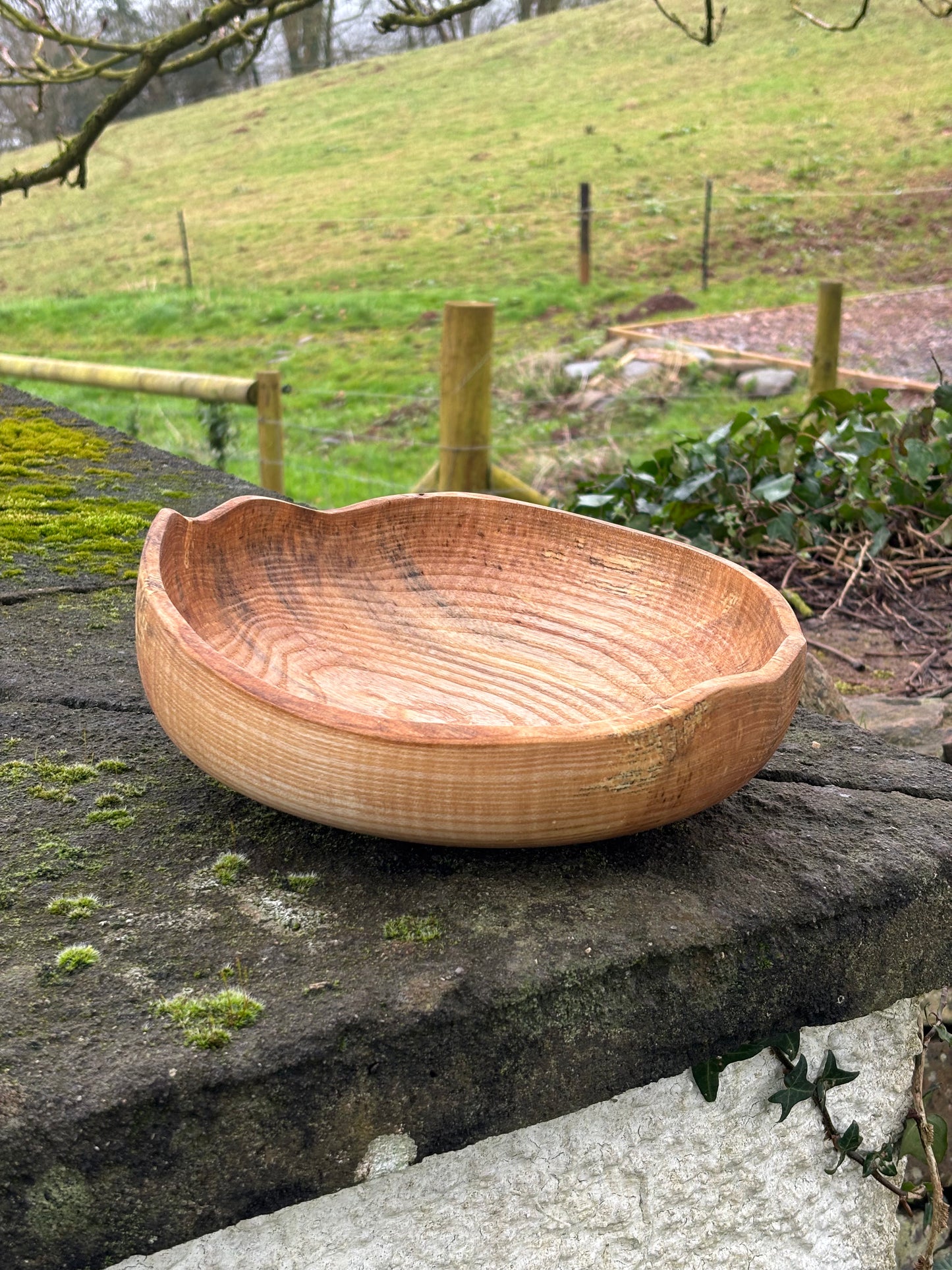 Handmade Ash Wooden Fruit Bowl