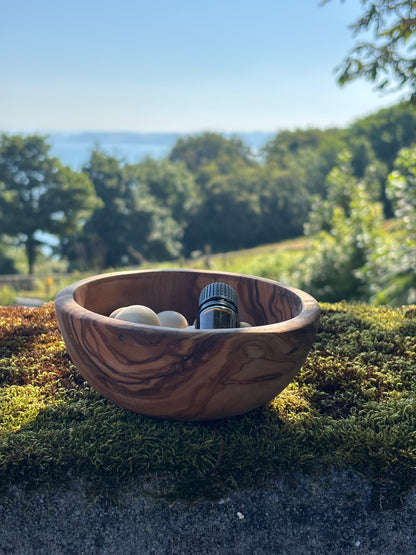 Vanilla Oil Infusion Set - Hand Turned Olive Wood Bowl & Scented Oil Gift