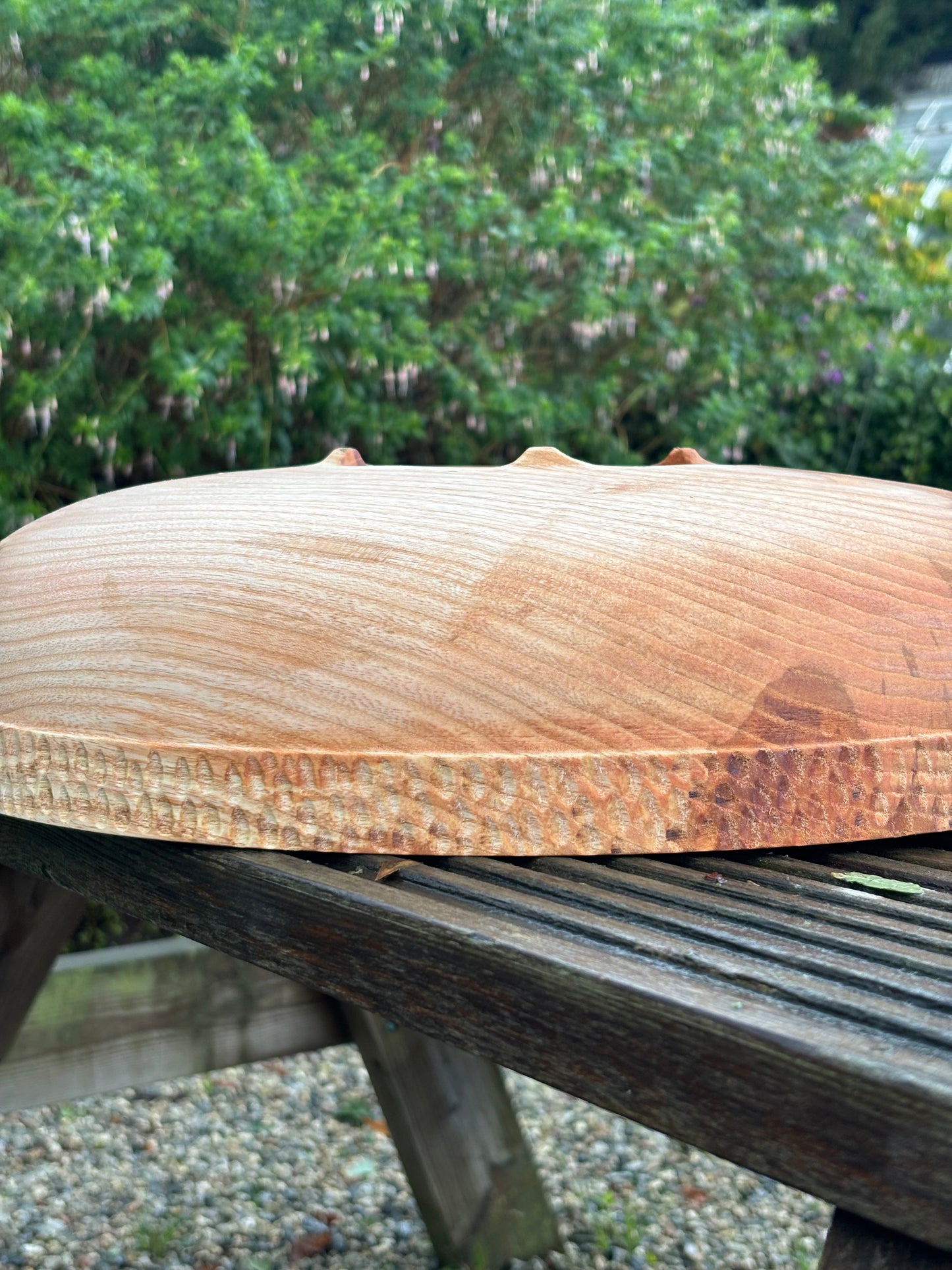 Extra Large Handcrafted Ash Fruit & Salad Bowl with natural spalted detail