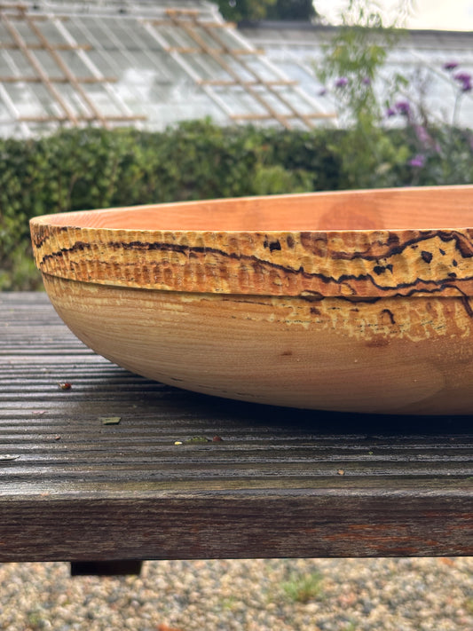 Extra Large Handcrafted Ash Fruit & Salad Bowl with natural spalted detail