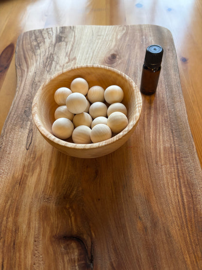 Vanilla Oil Infusion Set - Hand Turned Wood Bowl & Scented Oil Gift