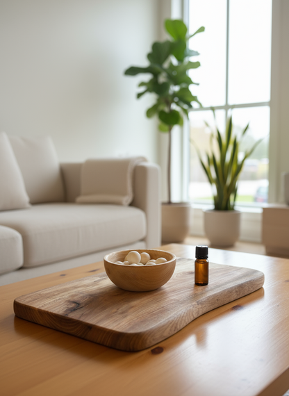 Vanilla Oil Infusion Set - Hand Turned Wood Bowl & Scented Oil Gift