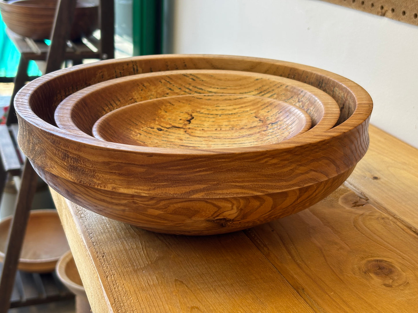 Nested Bowl Set-3 bowls, one tree, one piece of wood